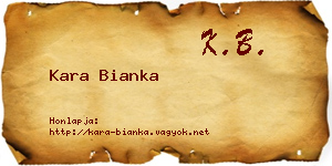 Kara Bianka névjegykártya